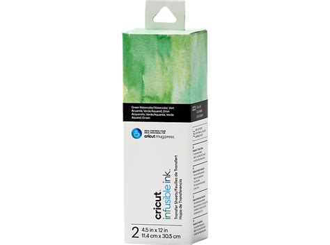 Cricut Joy Infusible Ink Transfer Sheets 2-pack (Green Watercolor); ; Produces vibrant, pro-quality transfers that last a lifetime; Requires compatible Infusible Ink blank (sold separately) and Cricut EasyPress®; For Cricut Joy™ and Cricut EasyPress®